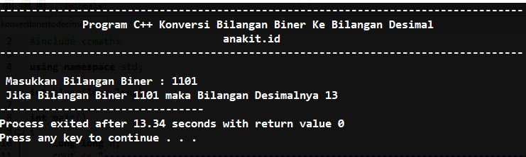 C Konversi Biner Ke Desimal Dan Contoh Program Anak It