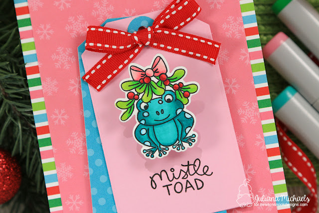 Wobble Toad Christmas Card by Juliana Michaels featuring Newton's Nook Designs Mistle Toad Stamp Set