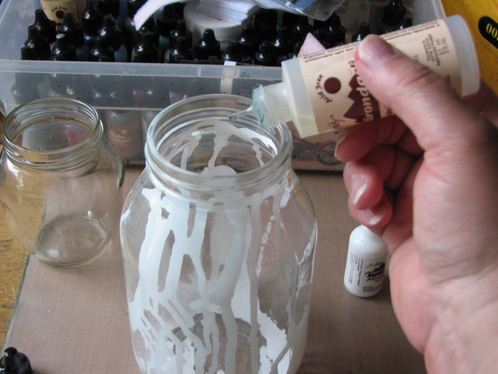 Ink Stains Quick & Easy 4th Mason Jar Silver Ware Candle Holders