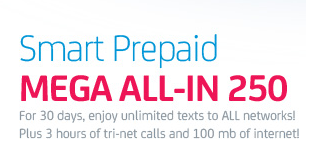 Smart Mega All-in 250 Prepaid Promo - 30 days Unlitext to ...
