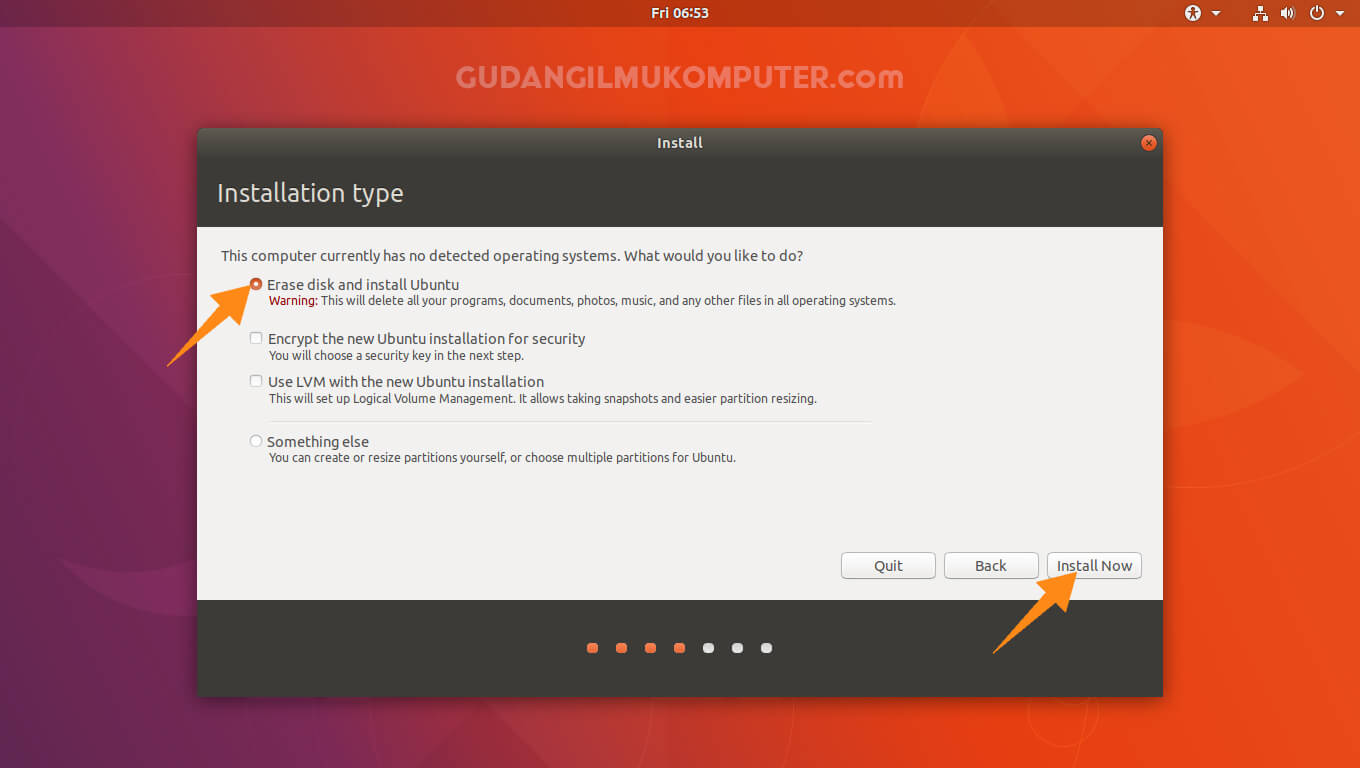 Cara Instal Ubuntu 17.10 (Artful Aardvark) Lengkap Beserta Gambar