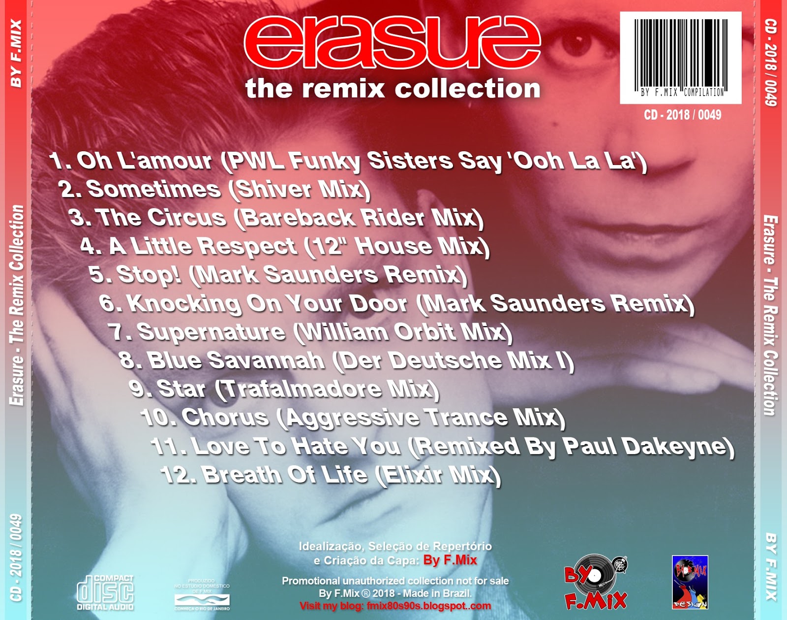 By F.Mix 80s90s Erasure The Remix Collection [CDA, Promo By F.Mix 2018] (320 Kbps)