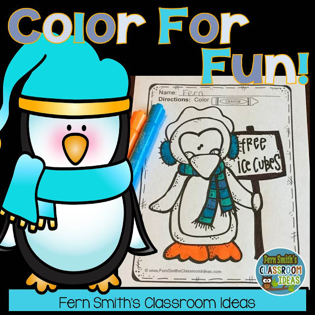 Fern Smith's Classroom Ideas Penguin Fun! Color For Fun Penguin Printable Coloring Pages at TeacherspayTeachers, TpT.