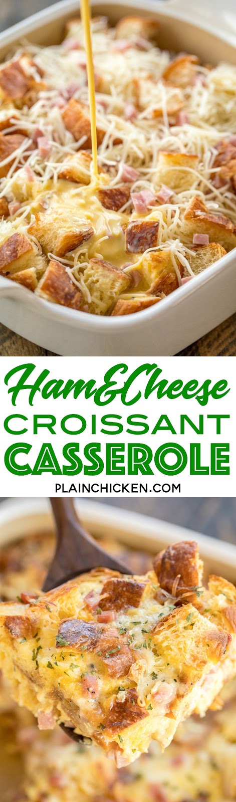 Ham & Cheese Croissant Casserole - Plain Chicken