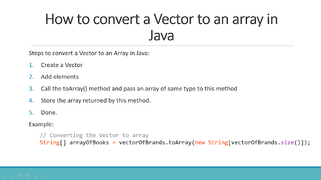 How to convert Vector to array in Java