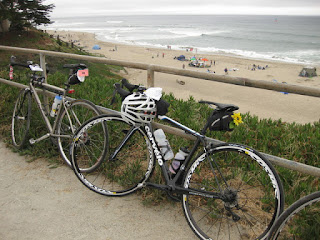 Bicycles on a chilly day at Manresa State Beach, Watsonville, California