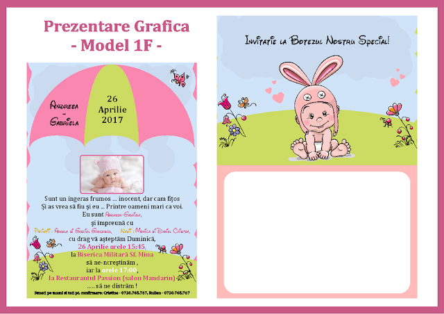 invitatii botez contur bebelus