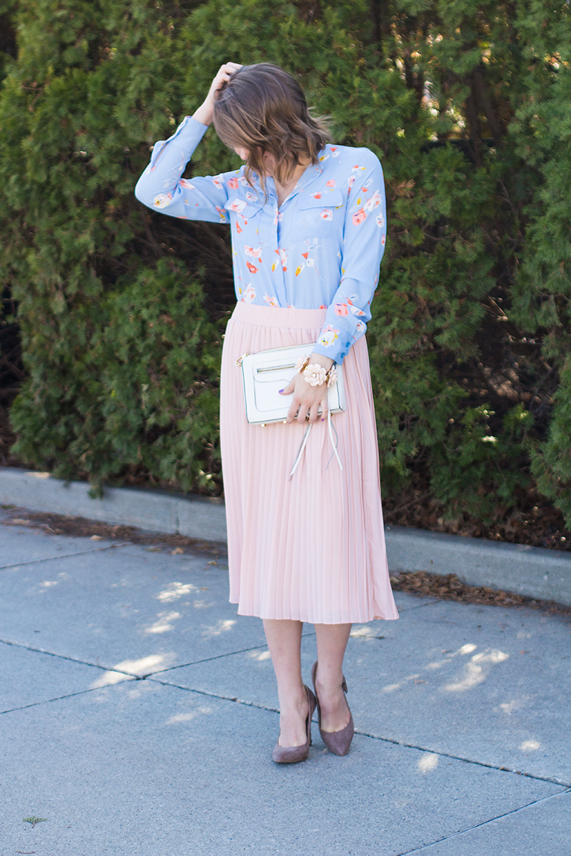Gal On A Budget: Florals & Pleated Skirt - Tay Meets World