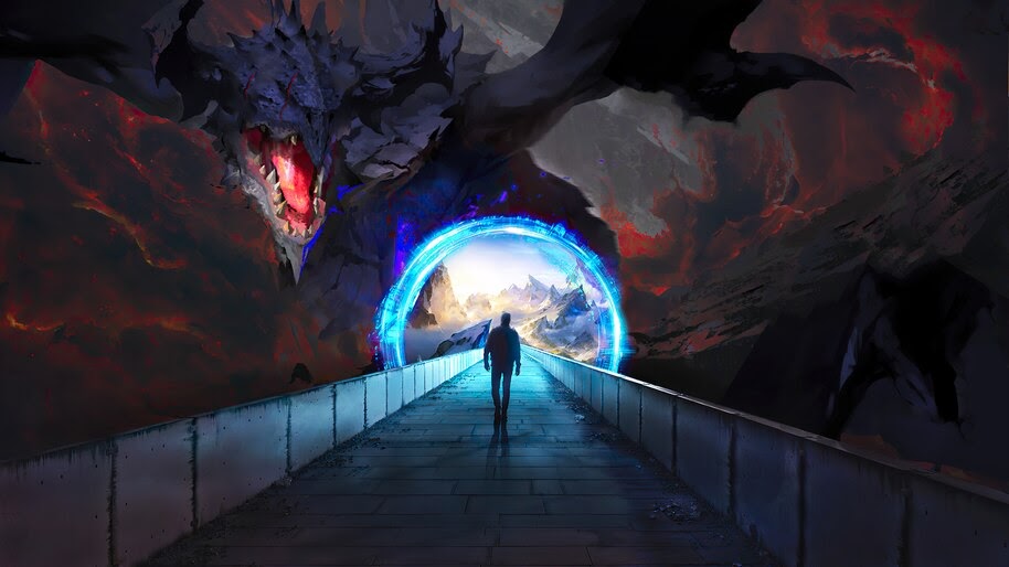 Dragon, Portal, Fantasy, Digital Art, 4K, #6.2171