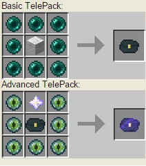Crafteos del mod TelePacks Mod para Minecraft 1.8/1.8.8