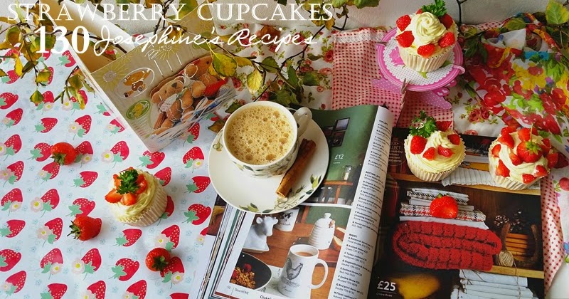 Josephine's Recipes Fresh Strawberry Cupcakes 草莓海綿杯子蛋糕