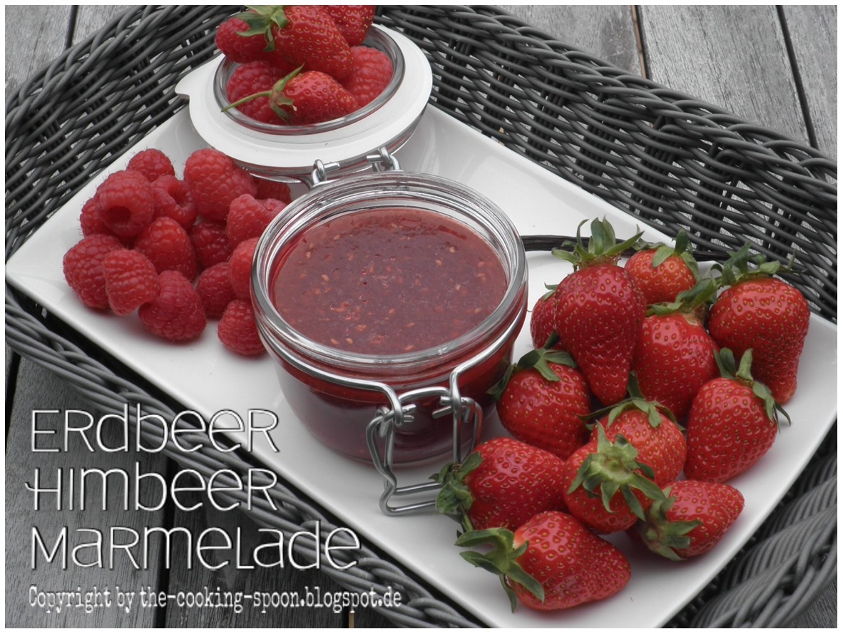 The Cooking Spoon: Erdbeer-Himbeer-Marmelade mit Orange &amp; Vanille