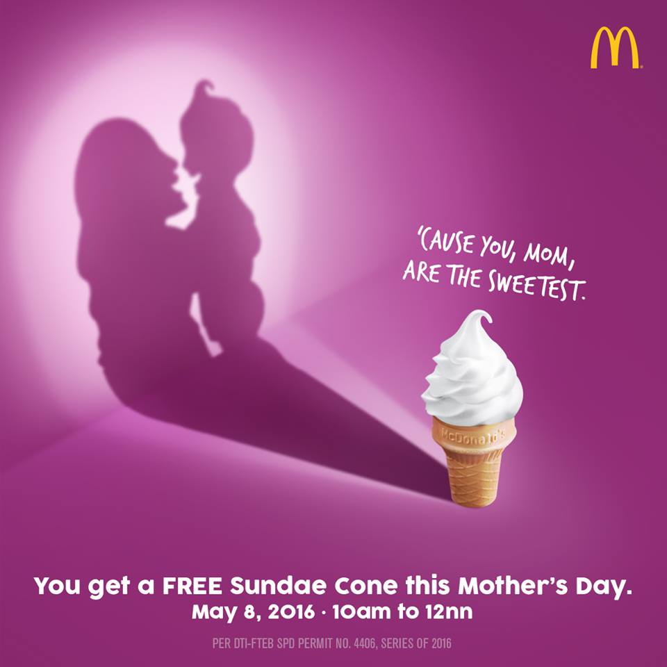 Manila Shopper McDo FREE Sundae Cone for Mother's Day 2016