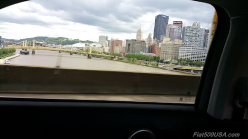 Pittsburgh from the Fiat 500X backseat