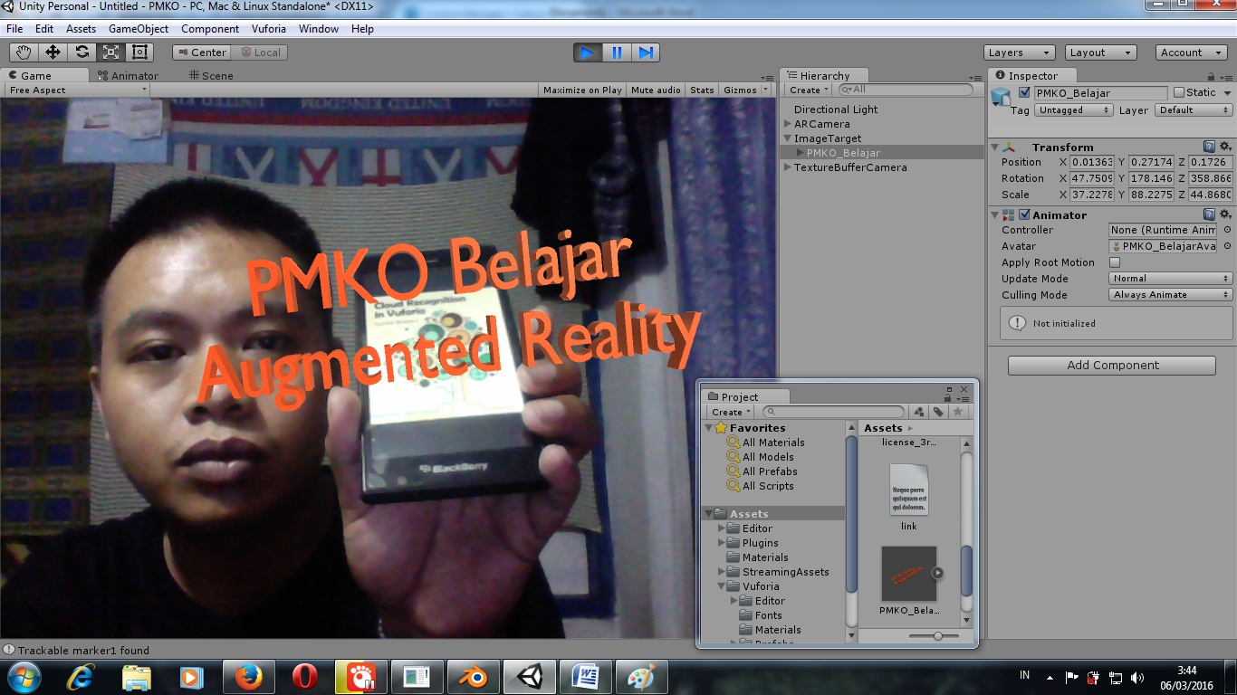 Tutorial Membuat Augmented Reality Tulisan Simple Menggunakan UNITY 3D ...