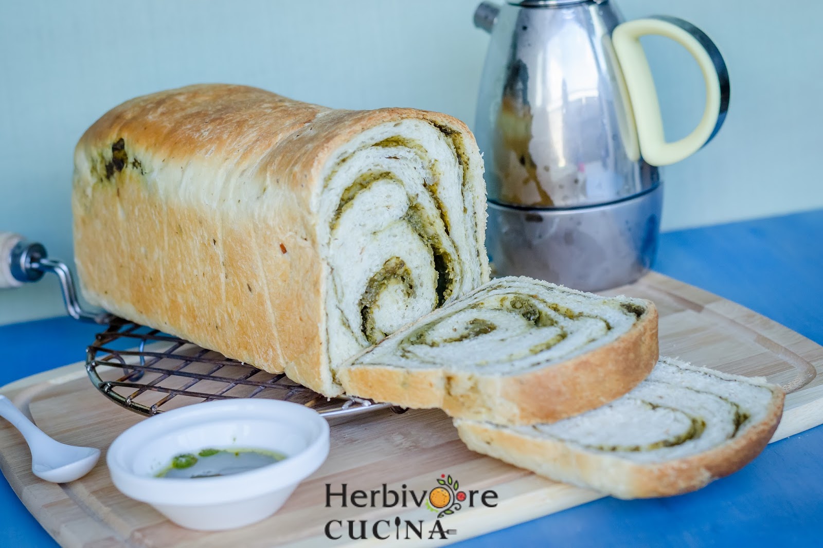 Herbivore Cucina Multigrain Pesto Swirl Bread for BreadBakers
