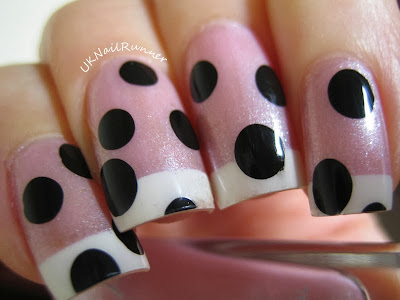 UKNailRunner: Funky French Manicure - with black polka dots!
