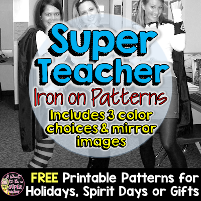 Free Super Teacher patterns you can use for Halloween or Spirit Days (cute and easy!) plus info on using iron-on paper for all of your crafty projects!
