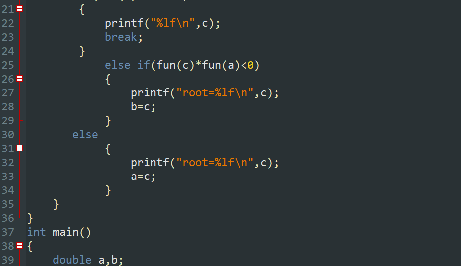 Free coding bisection method in c