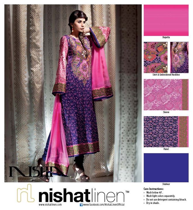 Nishat Linen Summer Embroidered Lawn Suit Collection Aanchalmag