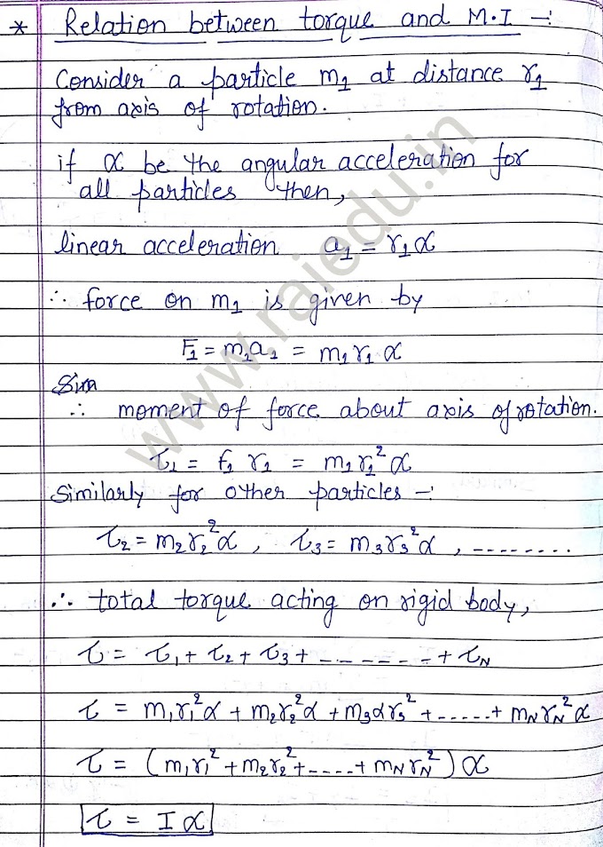 Relation between torque and moment of inertia