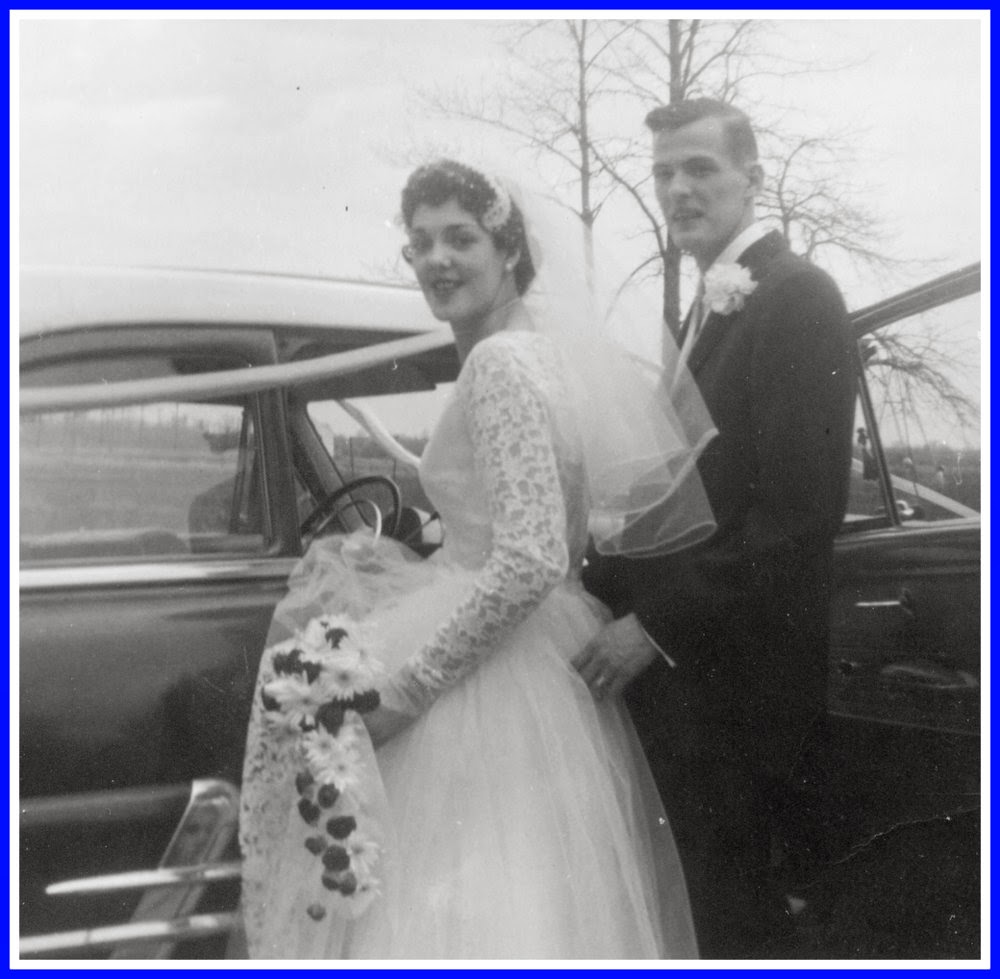 Normande and Howard Handy on their wedding day in 1957