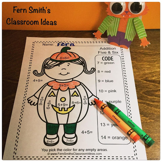 Download This Halloween Color By Numbers Non-Scary Costumed Kids Addition and Subtraction Bundle to Use in Your Classroom Today!