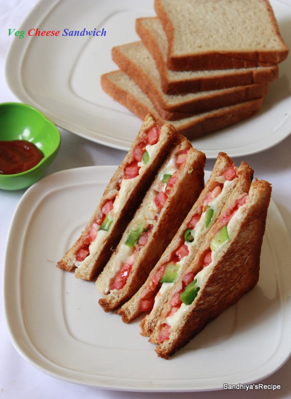 Sandhiya's Cookbook Veg Cheese Sandwich Cheese Sandwich