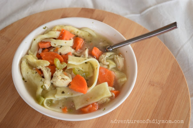 chicken noodle soup with homemade noodles