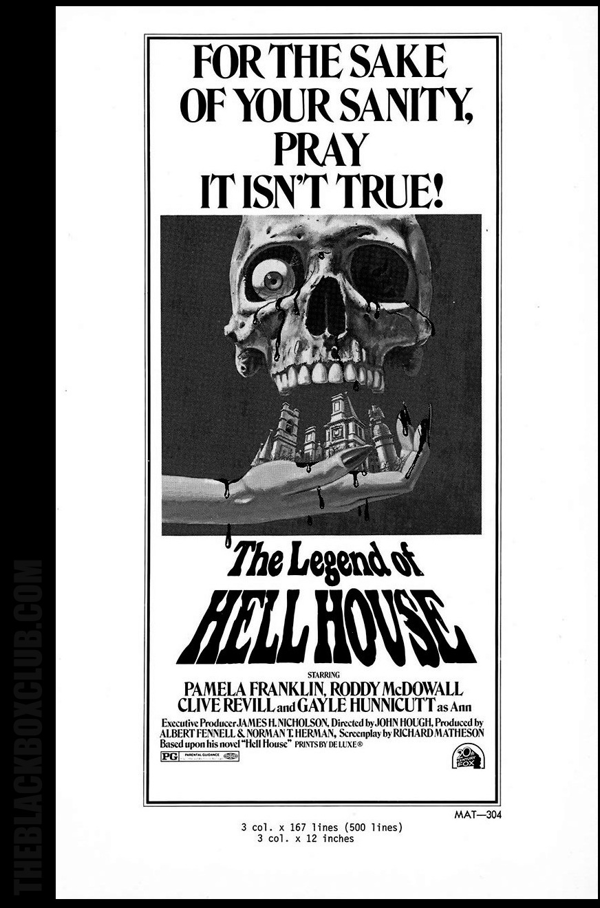 The Black Box Club PRESS BOOK 'THE LEGEND OF HELL HOUSE' (1973) RODDY