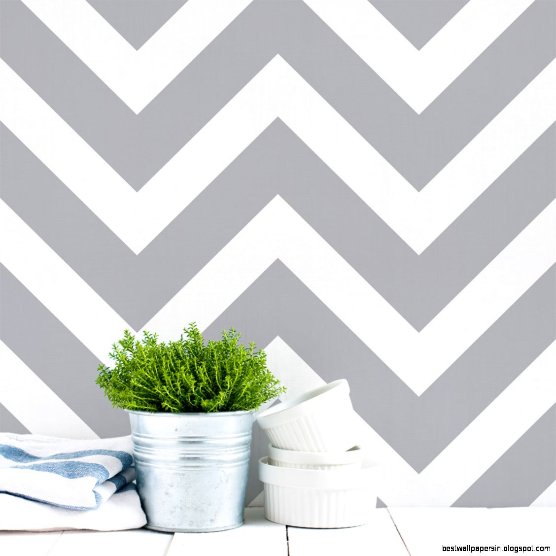 Chevron Removable Wallpaper Gray