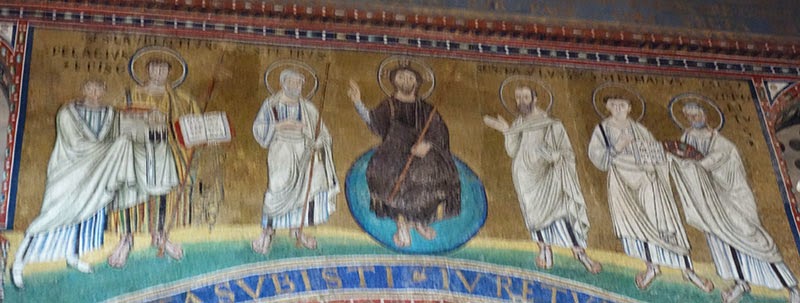 Mosaico do arco triunfal da Basílica de São Lourenço Fora dos Muros, Roma