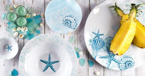 Coastal Outdoor Plates Coastal Dinnerware Nautical Dinner Set