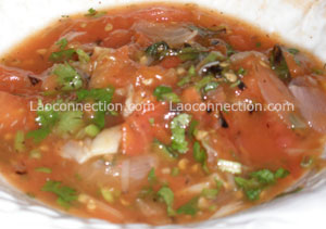 Lao food - Lao Recipe - jaew mak lin, tomato sauce or salsa