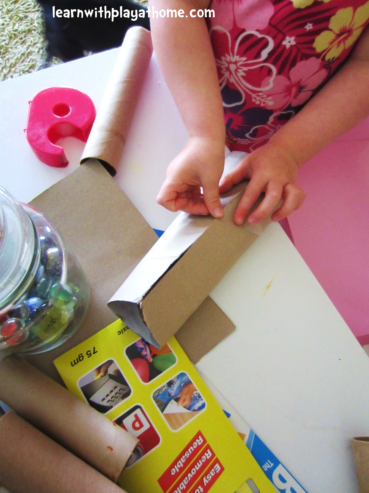 Learn with Play at Home Cardboard Tube Marble Run