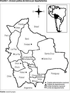 Mapa blanco y negro de Bolivia