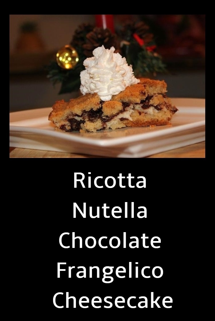 this is how to make a ricotta nutella cheesecake with cookie crust for Christmas holiday desserts