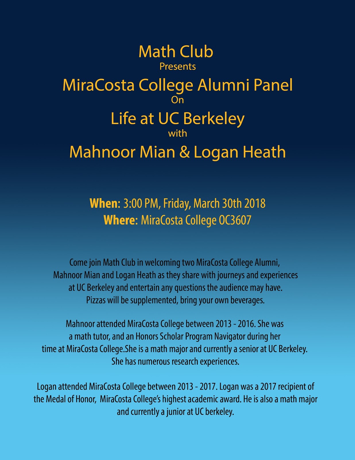 MiraCosta Math Club April 2018