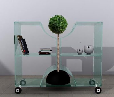 Diseño de mueble con un toque verde.