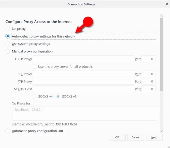 Disable Auto-detect proxy settings for this network