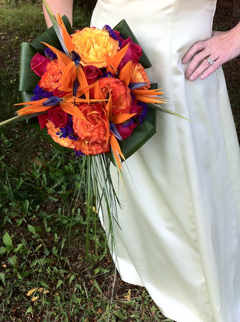 Tropical roses bridal bouquet by Stein Your Florist Co.