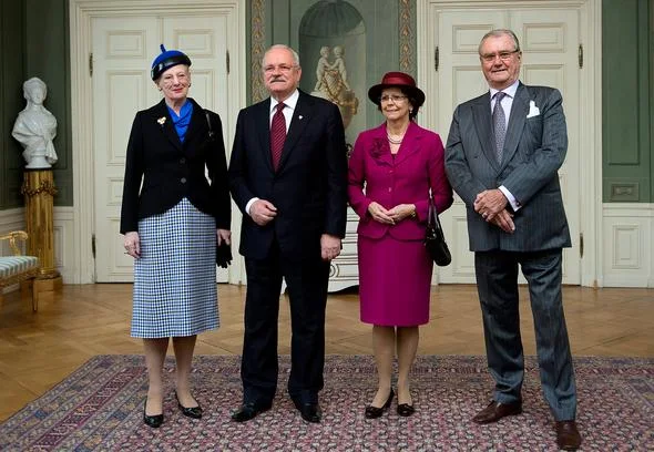 Welcome ceremony for Slovakia President Ivan Gasparovic and his wife Silvia Gasparovicova. Crown Princess Mary, Princess Marie