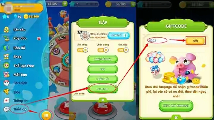 nhận code game heo Đến Rồi mobile game heo Đến Rồi