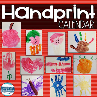 This handprint craft for preschool or kindergarten students is a fun keepsake for parents and fun for kids to make! We start these right after Thanksgiving and have them ready as gifts for Christmas. Each month includes a cute poem and directions to create the perfect handprint for mom and for dad. These make great Mother’s Day gifts too! #kindergartenclassroom #handprintcalendar #christmascraft #gifts