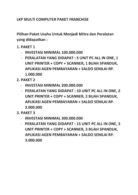 Buka Cabang Franchise LKP Multi Komputer Buka Cabang Franchise LKP Multi Komputer
