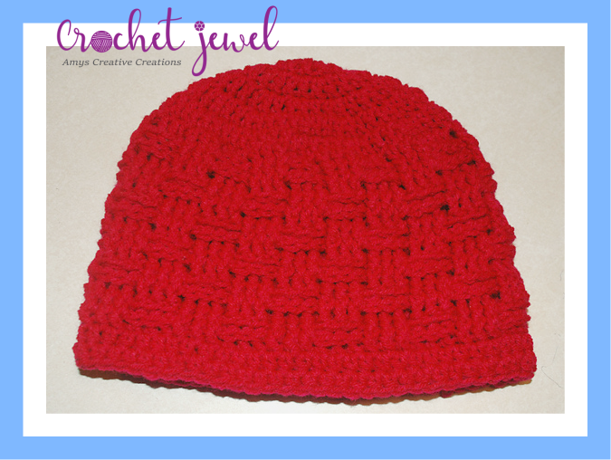 Amy's Crochet Creative Creations Crochet Basket Weave Hat Tutorial