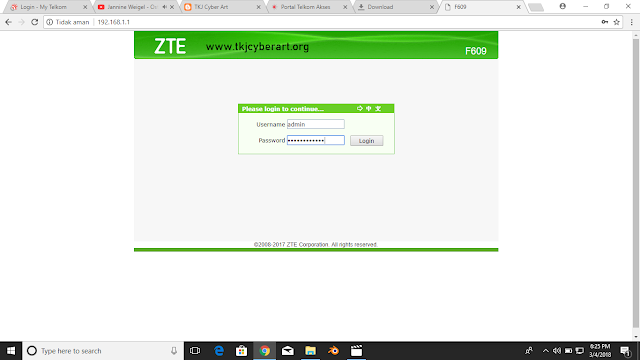 Super Admin Zte Zxhn F609 / Cara Reset Password ZTE F609 ...