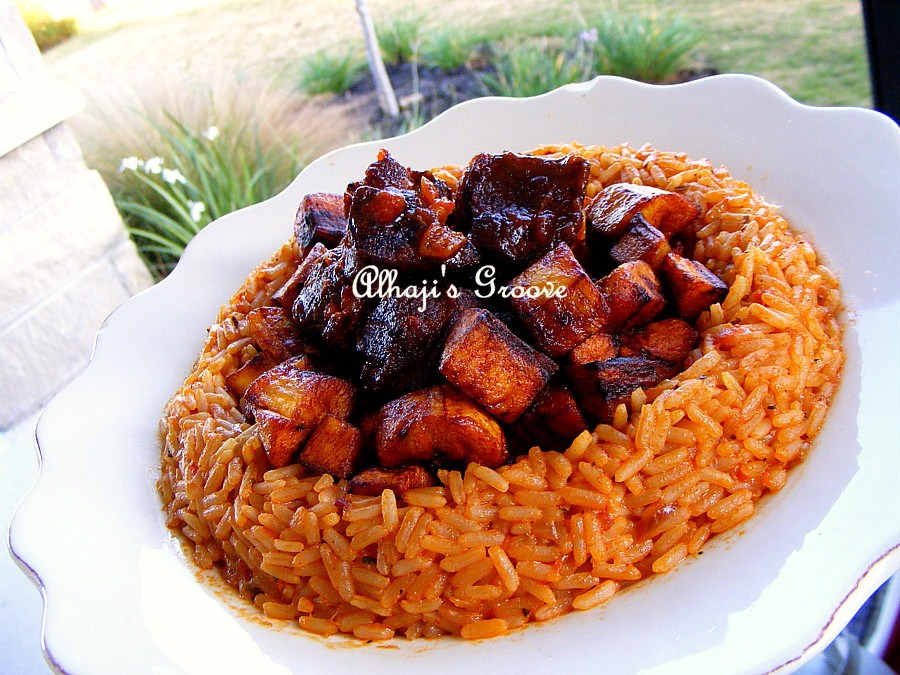 Image result for jollof rice and plantain