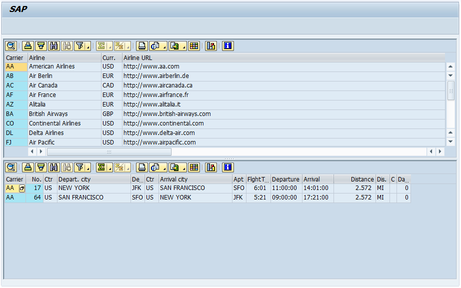 ABAP guide Пример экрана с разделителем (класс CL_GUI_SPLITTER_CONTAINER)