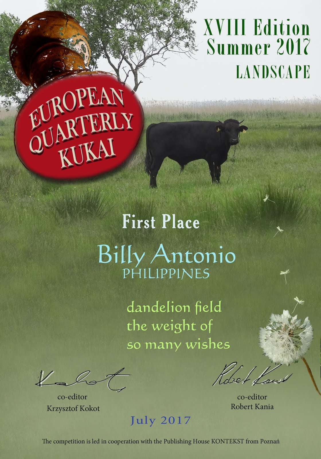 First Place, European Quarterly Kukai, Summer 2017